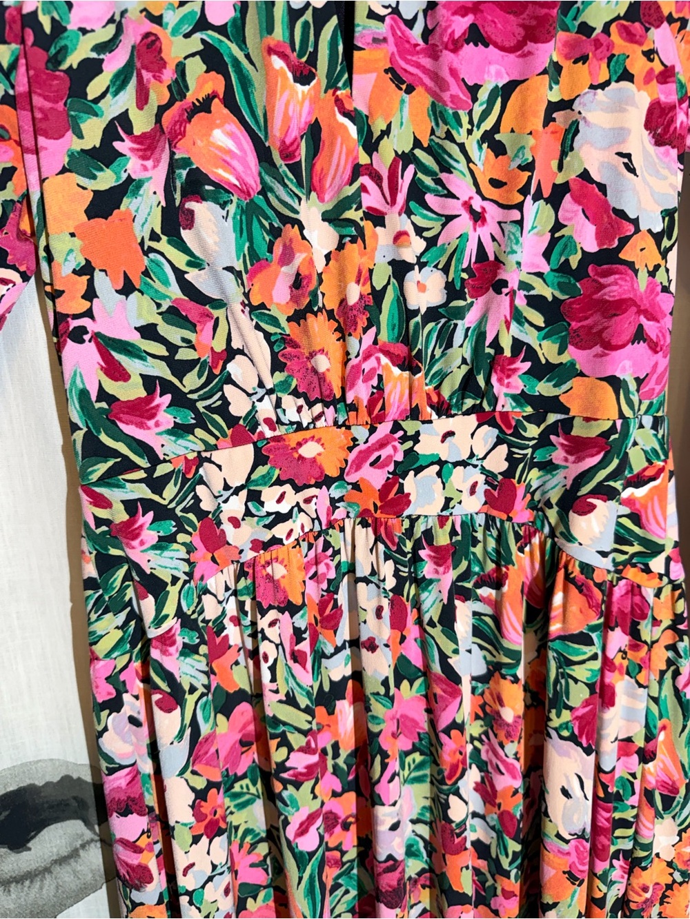 Maggy London Pink Floral Asymmetrical Handkerchief Hem Dress - Size 8 - Picture 5 of 15